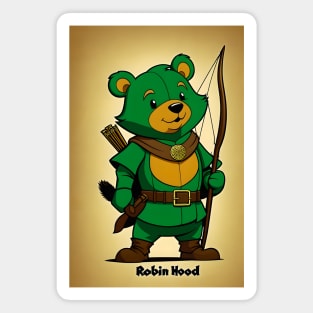 Adventurous Archer: Robin Hood Bear Magnet